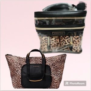 VS LMTD EDTN LUXE LEOPARD Packable Getaway TOTE & TRAIN CASE